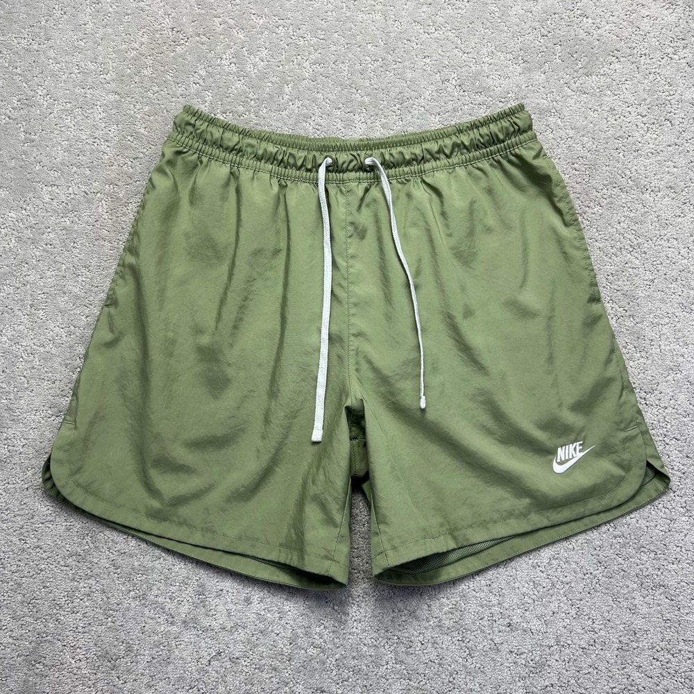 Nike Sportswear Woven Flow Shorts Mens Large Green Drawstring Activewear Gym